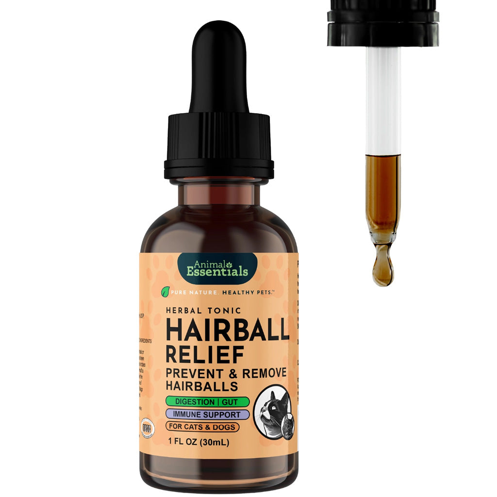 Animal Essentials Herbal Tonic Blend Hairball Relief Prevents & Removes Hairballs for Dogs & Cats