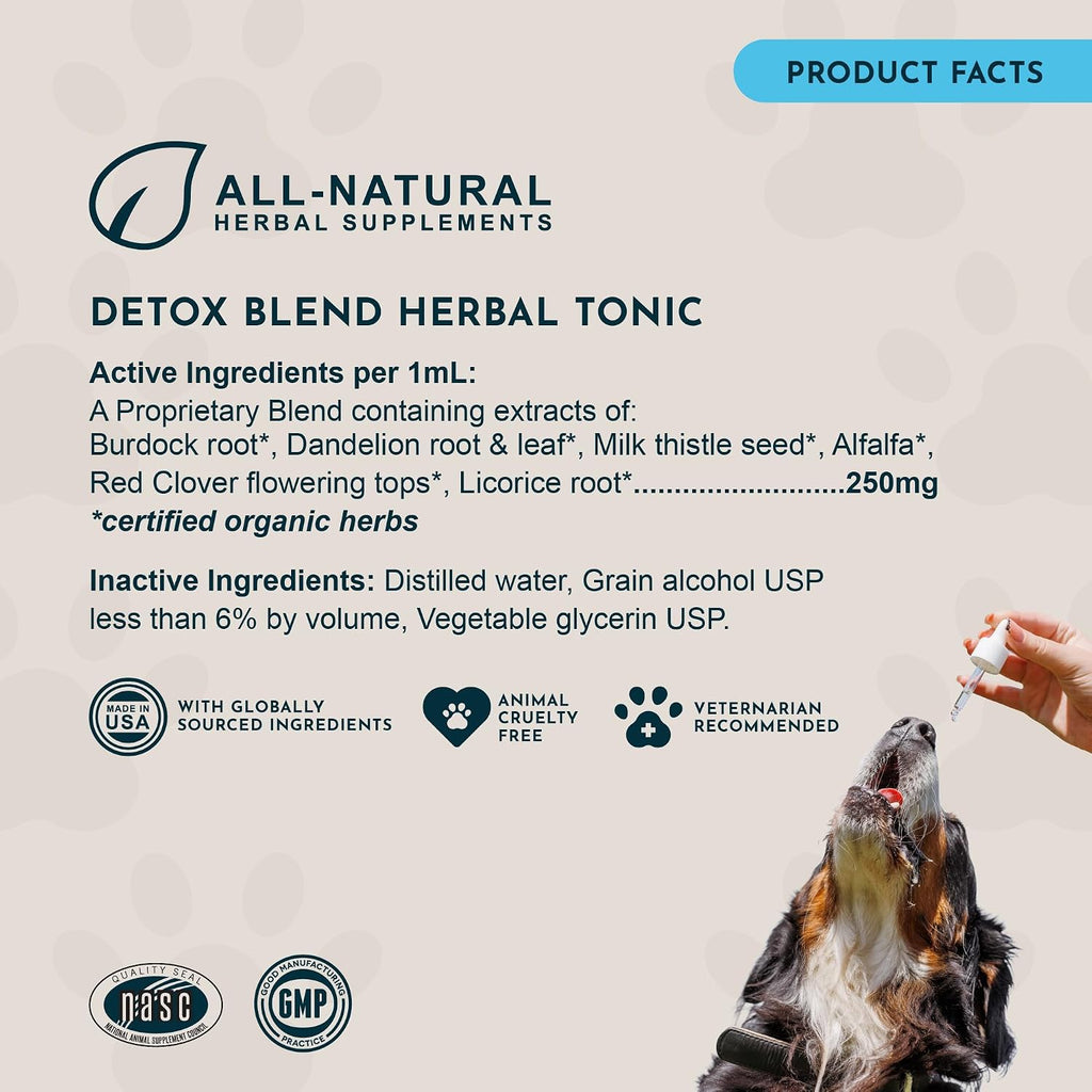 Animal Essentials Herbal Tonic Detox Blend Supports Normal Liver Detoxification for Dogs & Cats