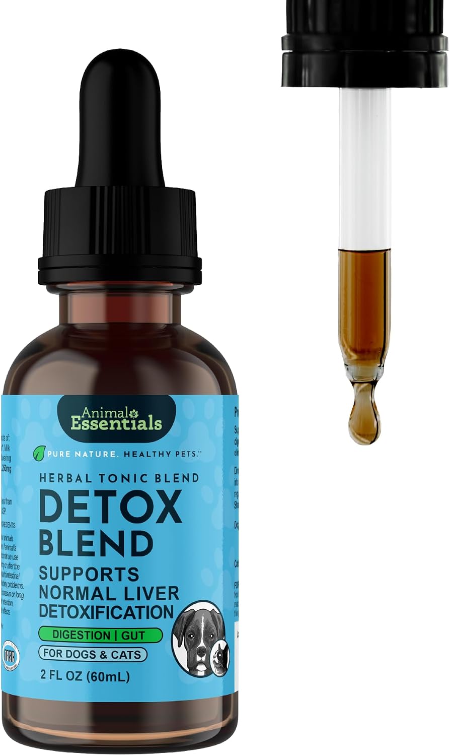 Animal Essentials Herbal Tonic Detox Blend Supports Normal Liver Detoxification for Dogs & Cats
