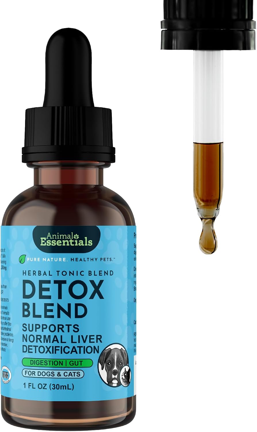 Animal Essentials Herbal Tonic Detox Blend Supports Normal Liver Detoxification for Dogs & Cats