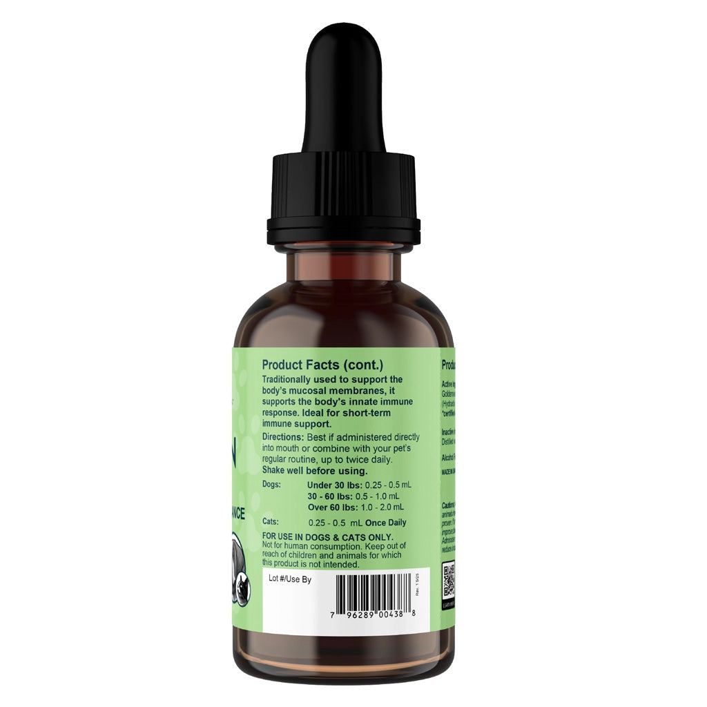 Animal Essentials Herbal Tonic Golden Seal Promotes Resistance to Pathogens for Dogs & Cats, 1-oz