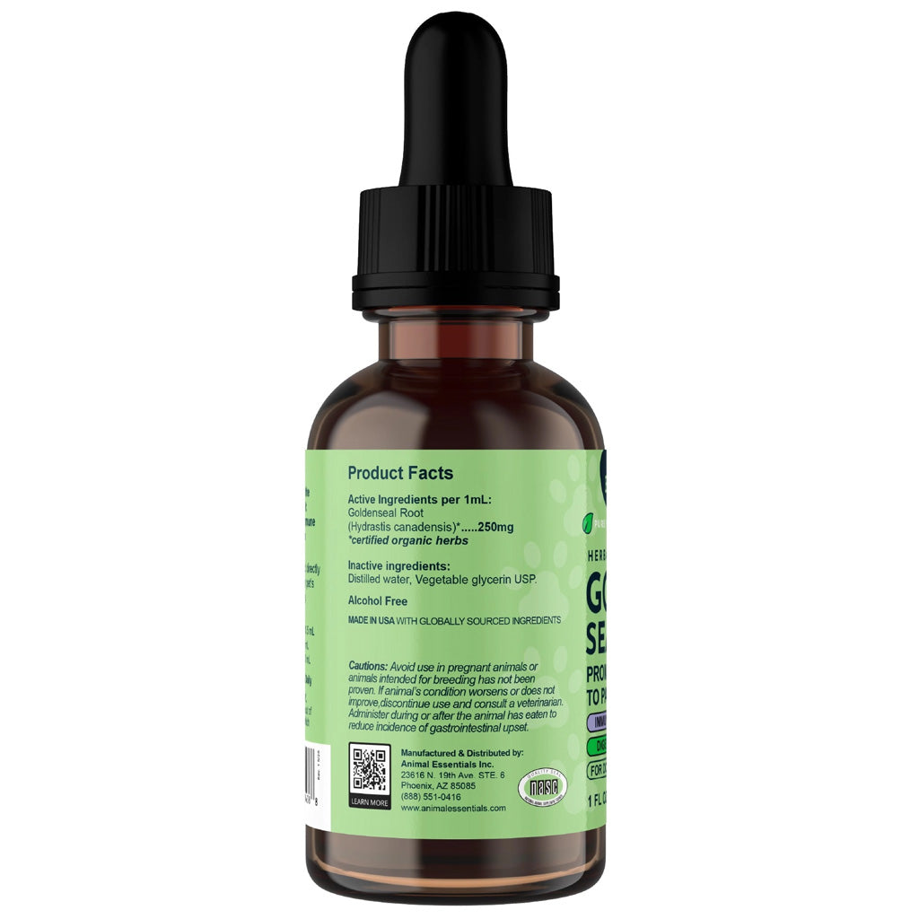 Animal Essentials Herbal Tonic Golden Seal Promotes Resistance to Pathogens for Dogs & Cats, 1-oz