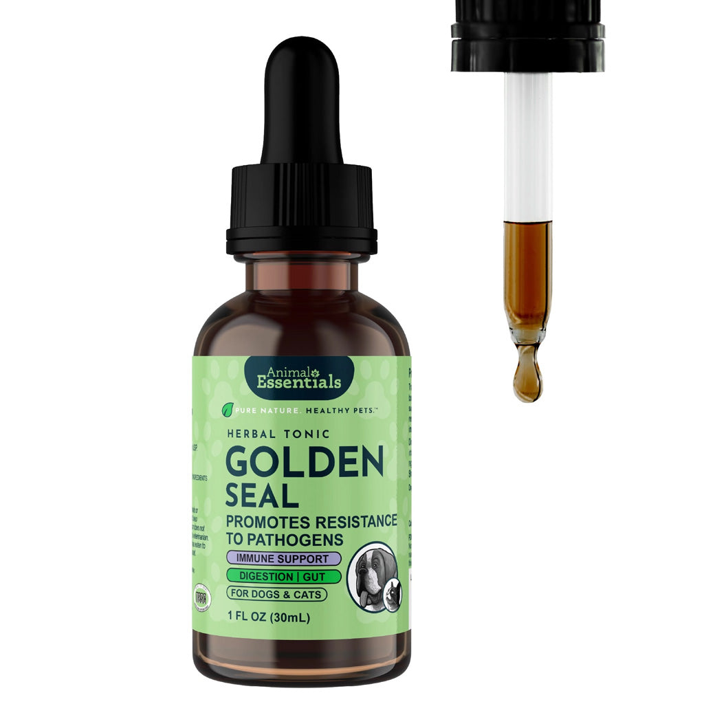 Animal Essentials Herbal Tonic Golden Seal Promotes Resistance to Pathogens for Dogs & Cats, 1-oz