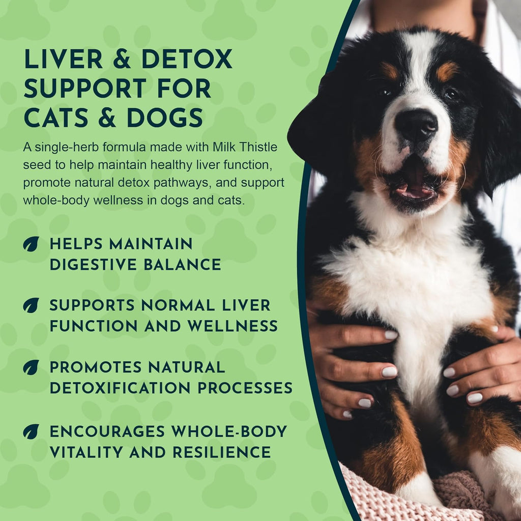 Animal Essentials Herbal Tonic Milk Thistle Supports Healthy Liver Function for Dogs & Cats