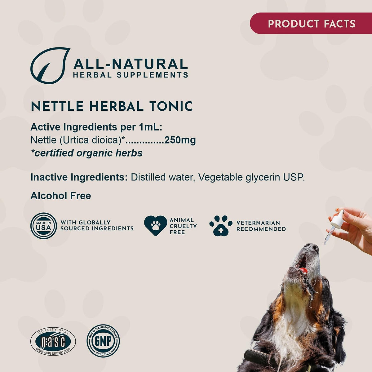 Animal Essentials Herbal Tonic Nettle Allergy Support for Dogs & Cats