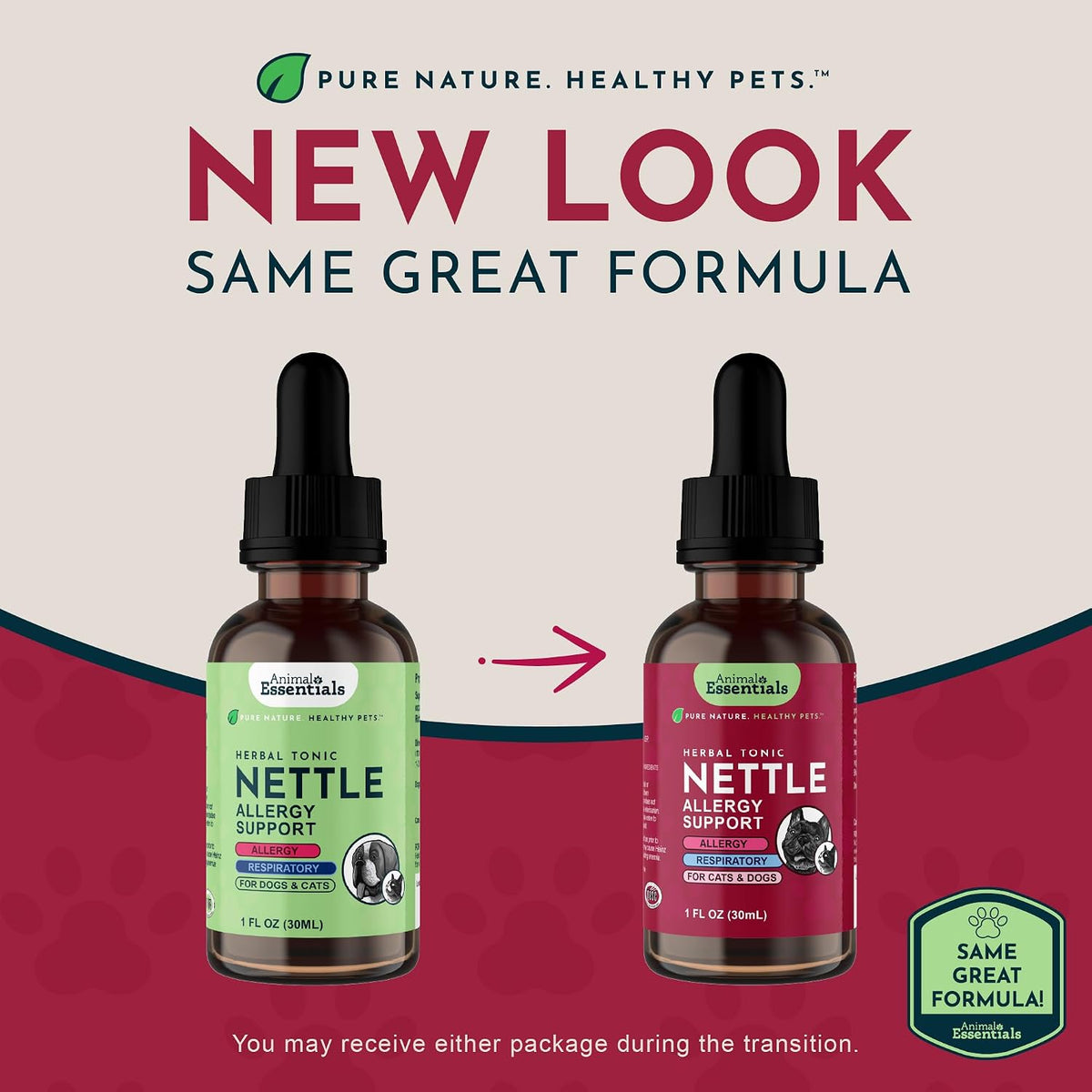 Animal Essentials Herbal Tonic Nettle Allergy Support for Dogs & Cats