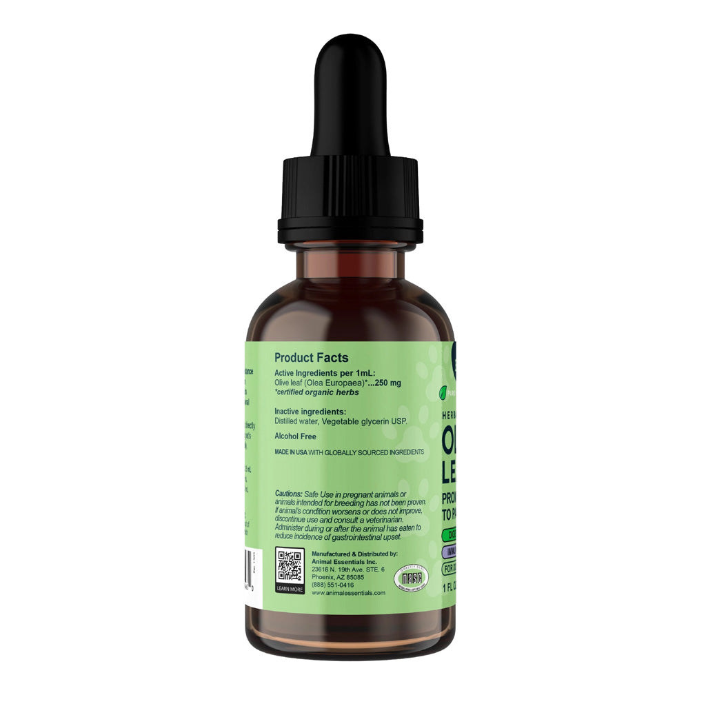 Animal Essentials Herbal Tonic Olive Leaf Promotes Resistance to Pathogens for Dogs & Cats