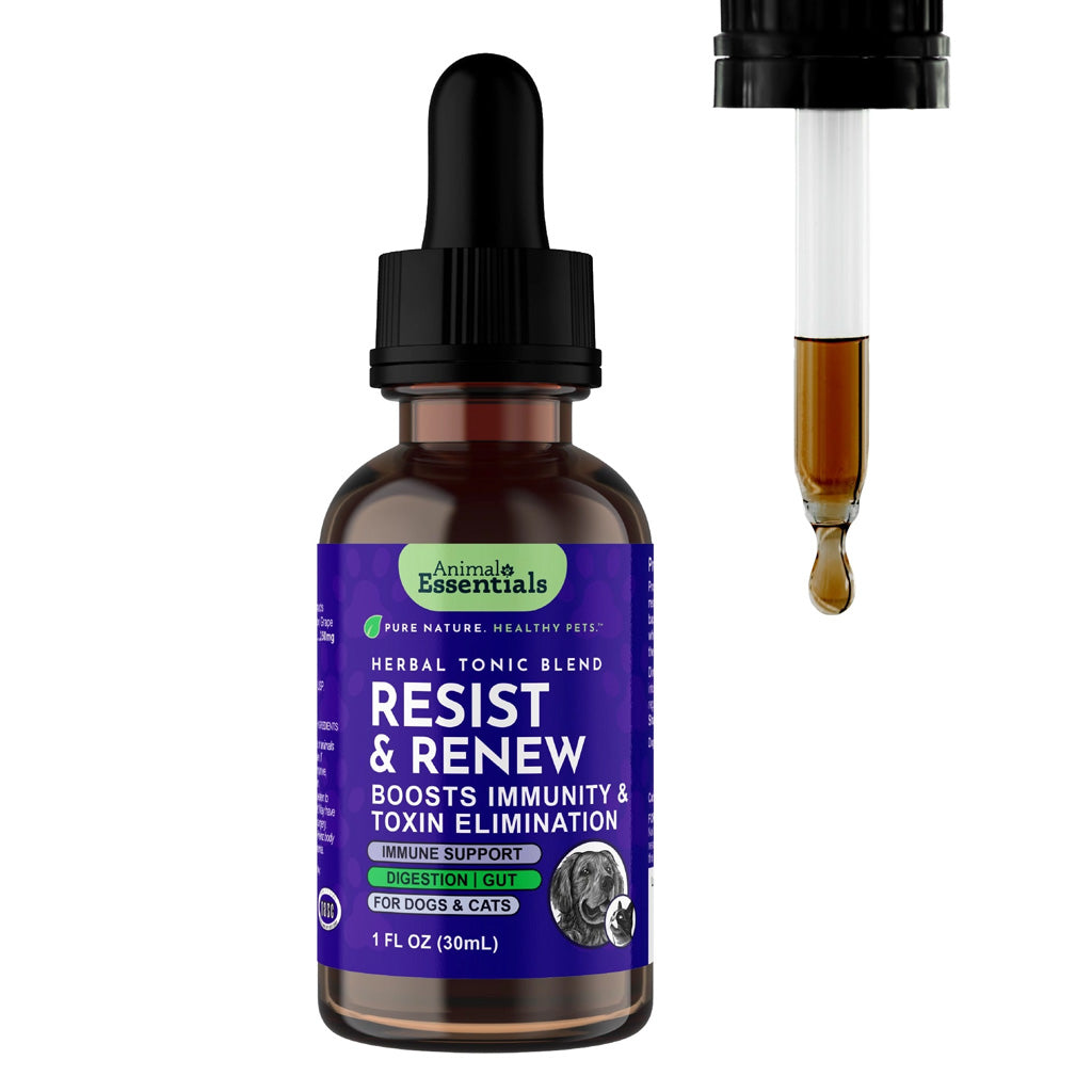 Animal Essentials Herbal Tonic Resist & Renew Boosts Immunity & Toxin Elimination for Dogs & Cats