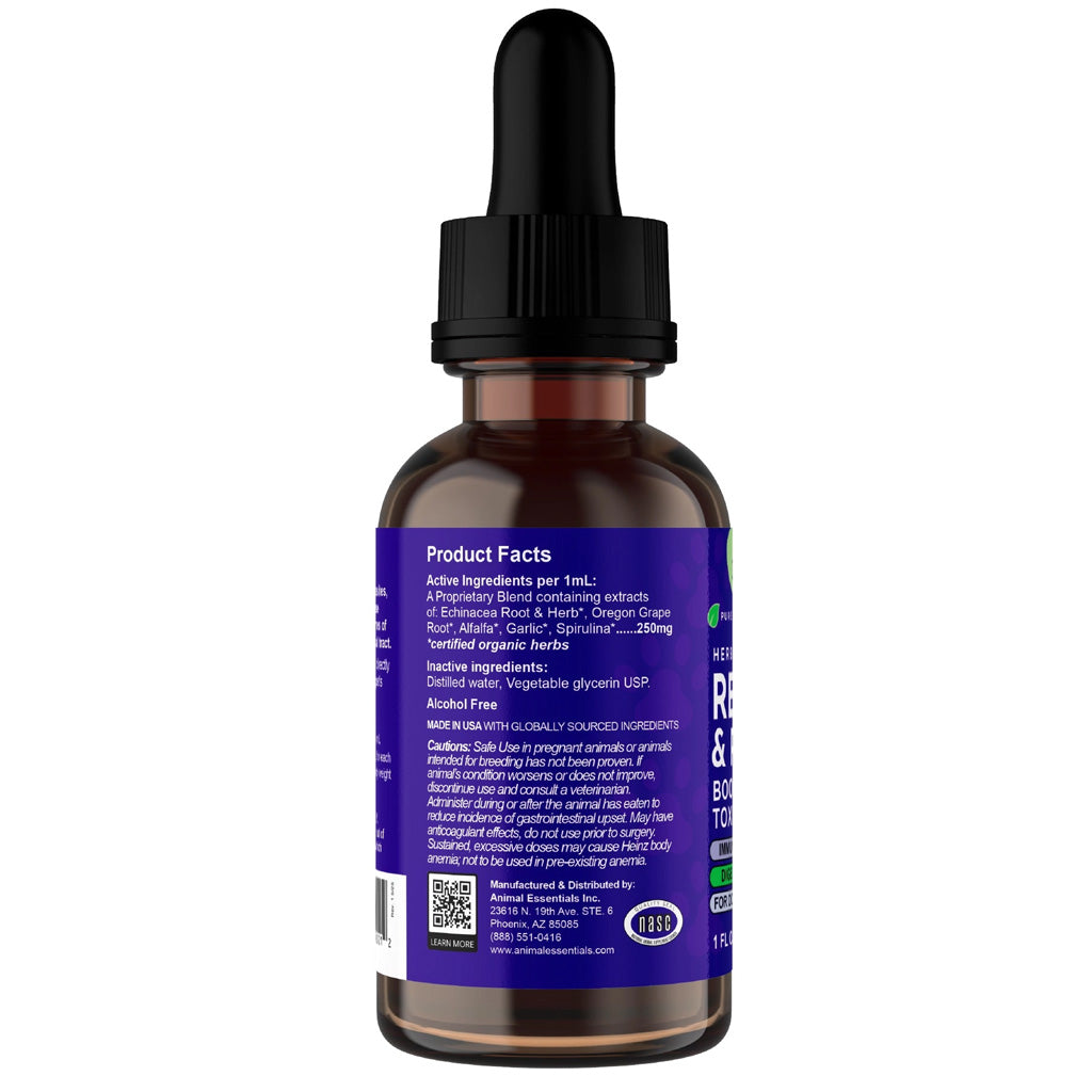 Animal Essentials Herbal Tonic Resist & Renew Boosts Immunity & Toxin Elimination for Dogs & Cats