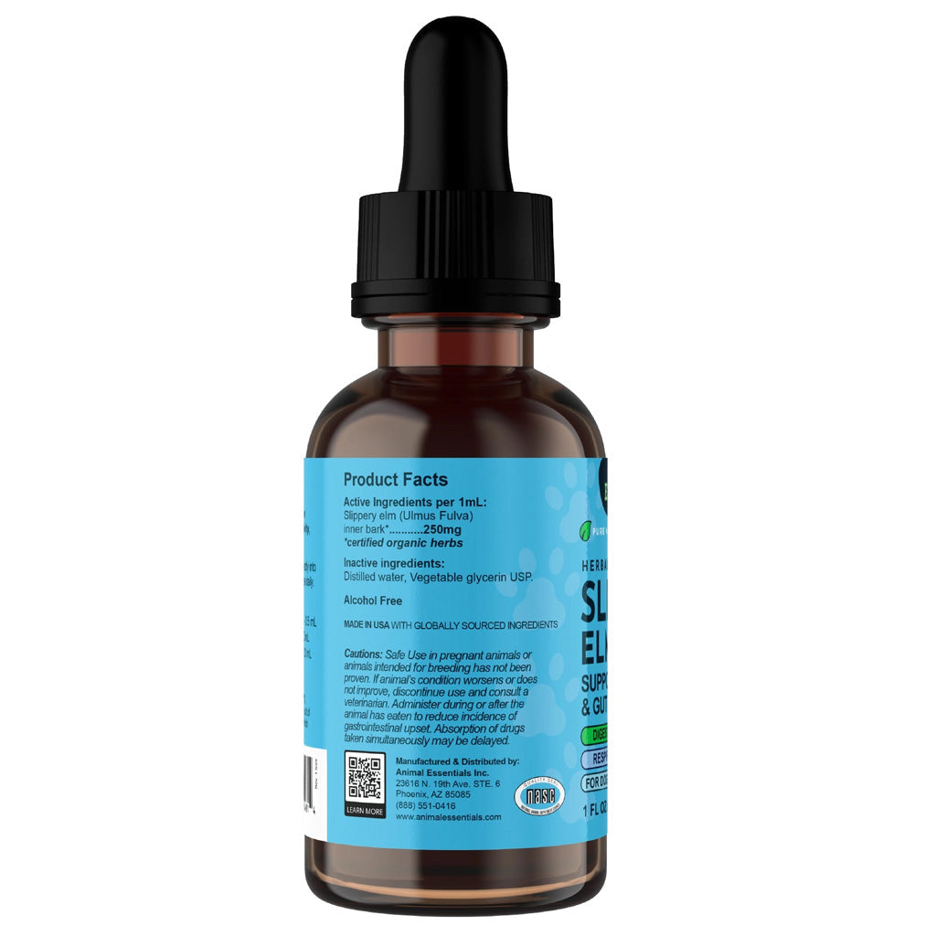 Animal Essentials Herbal Tonic Slippery Elm Supports Respiratory & Gut Health for Dogs & Cats