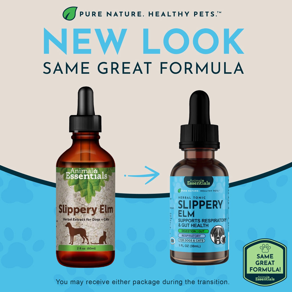 Animal Essentials Herbal Tonic Slippery Elm Supports Respiratory & Gut Health for Dogs & Cats