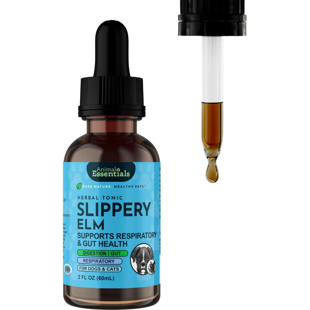 Animal Essentials Herbal Tonic Slippery Elm Supports Respiratory & Gut Health for Dogs & Cats