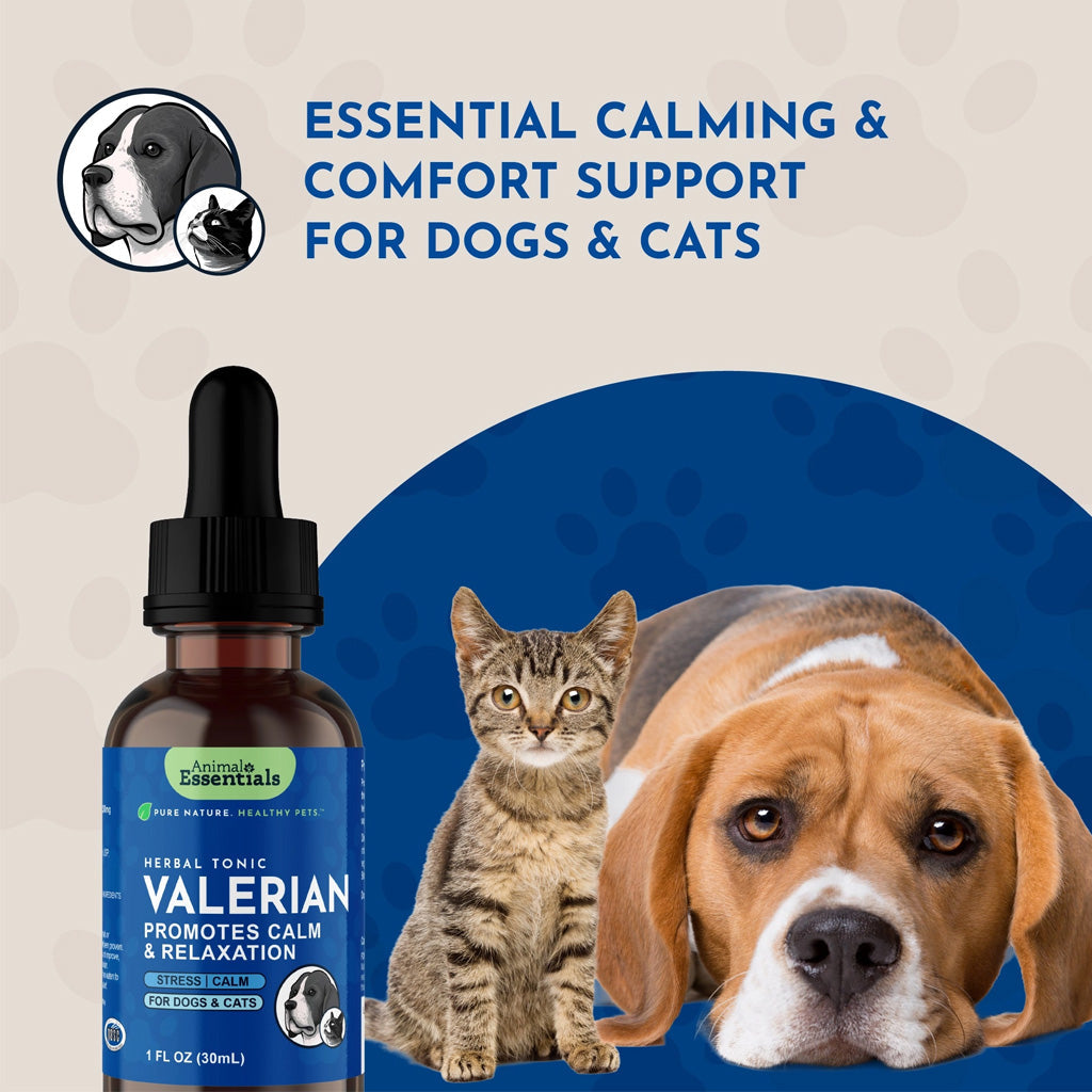 Animal Essentials Herbal Tonic Valerian Promotes Calm & Relaxation for Dogs & Cats