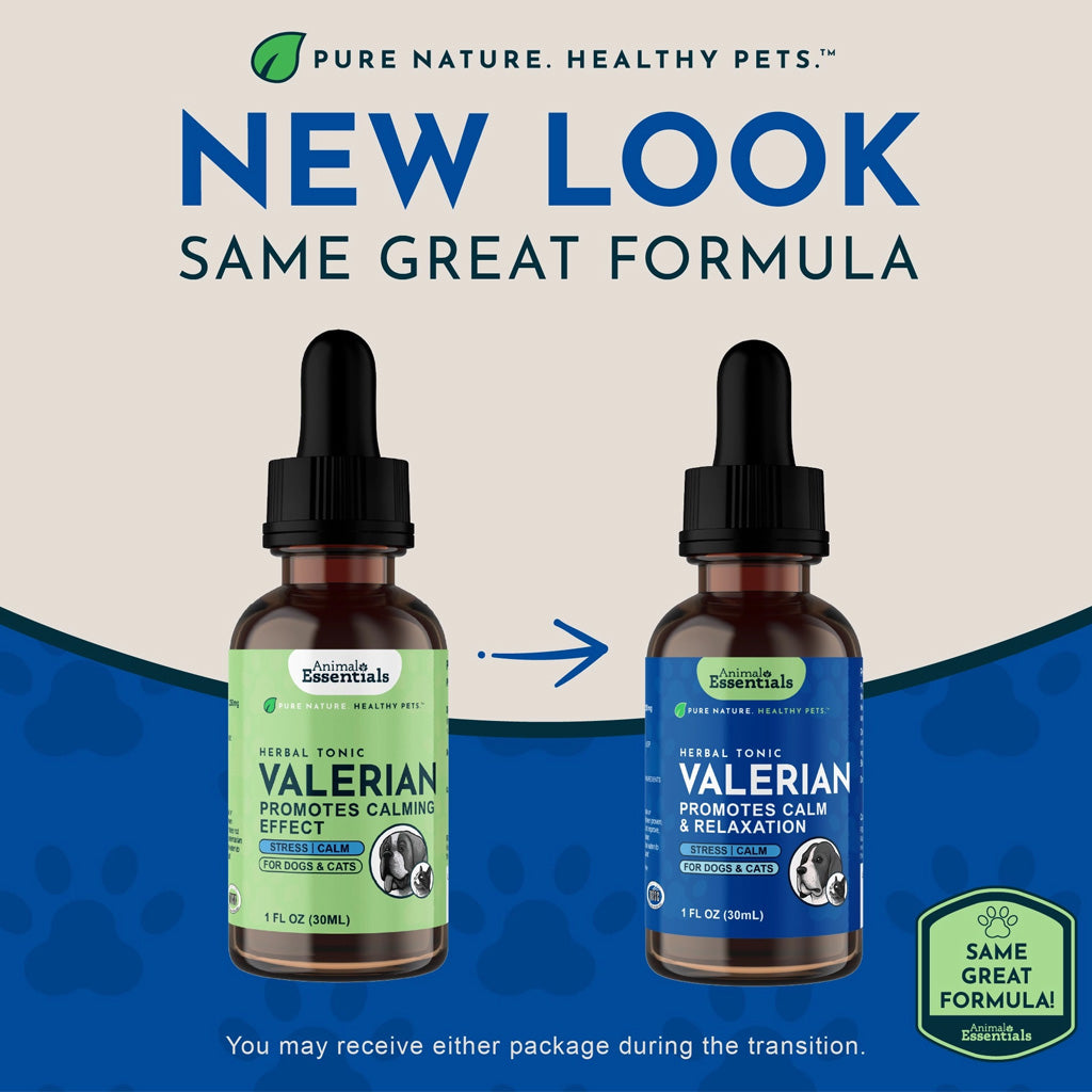Animal Essentials Herbal Tonic Valerian Promotes Calm & Relaxation for Dogs & Cats