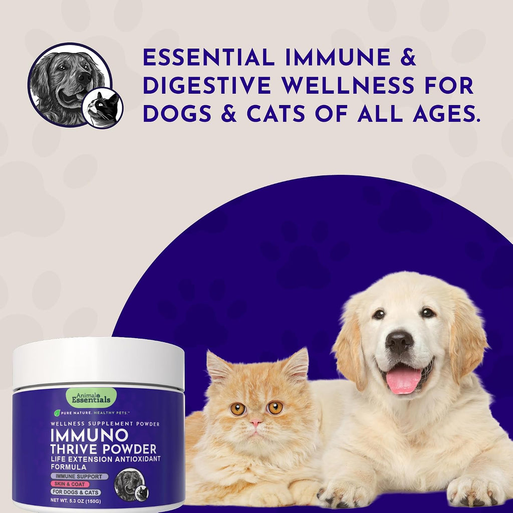 Animal Essentials Immuno Thrive Supplement Powder for Dogs & Cats, 5.3-oz