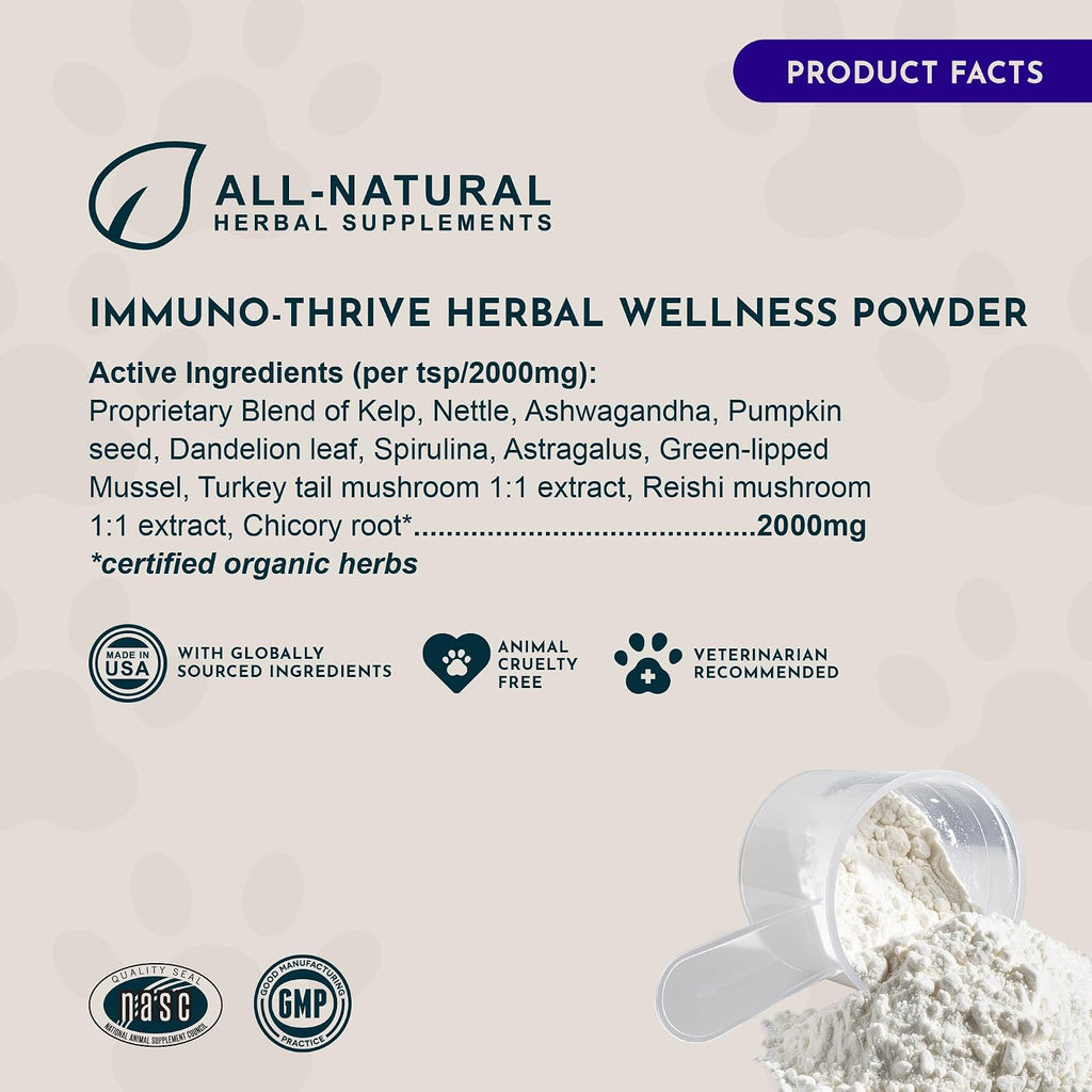 Animal Essentials Immuno Thrive Supplement Powder for Dogs & Cats, 5.3-oz