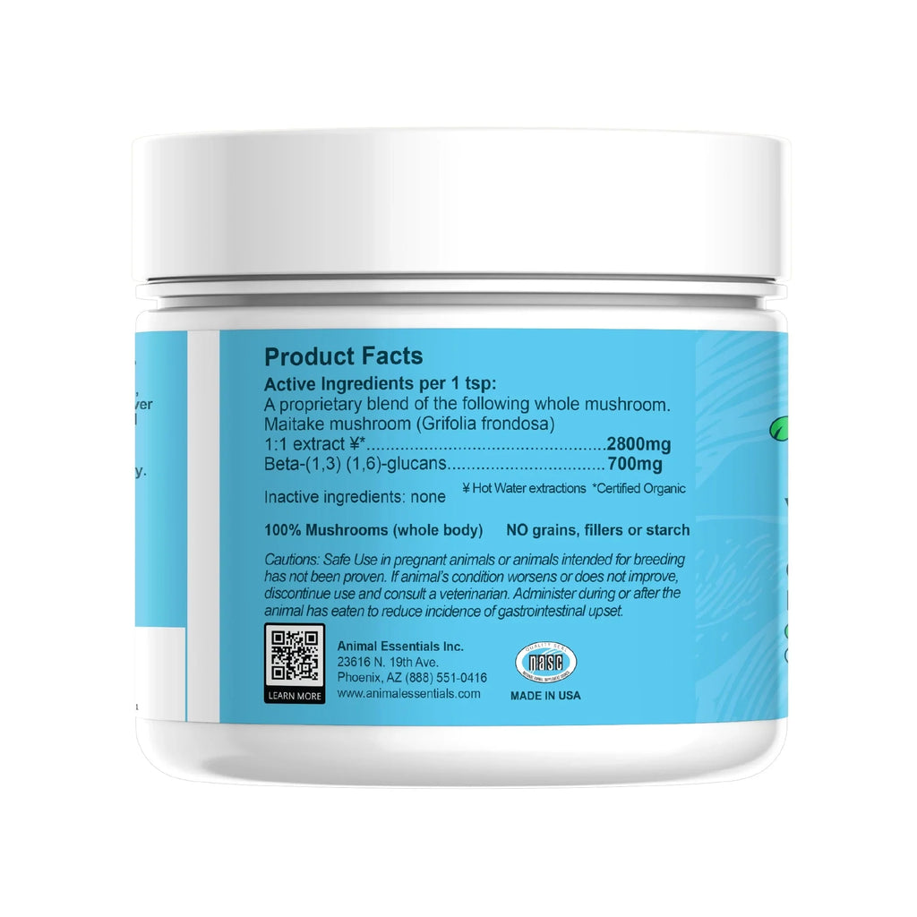 Animal Essentials Maitake Mushroom Vitality Optimum Circulatory Function for Dogs & Cats, 2.8-oz