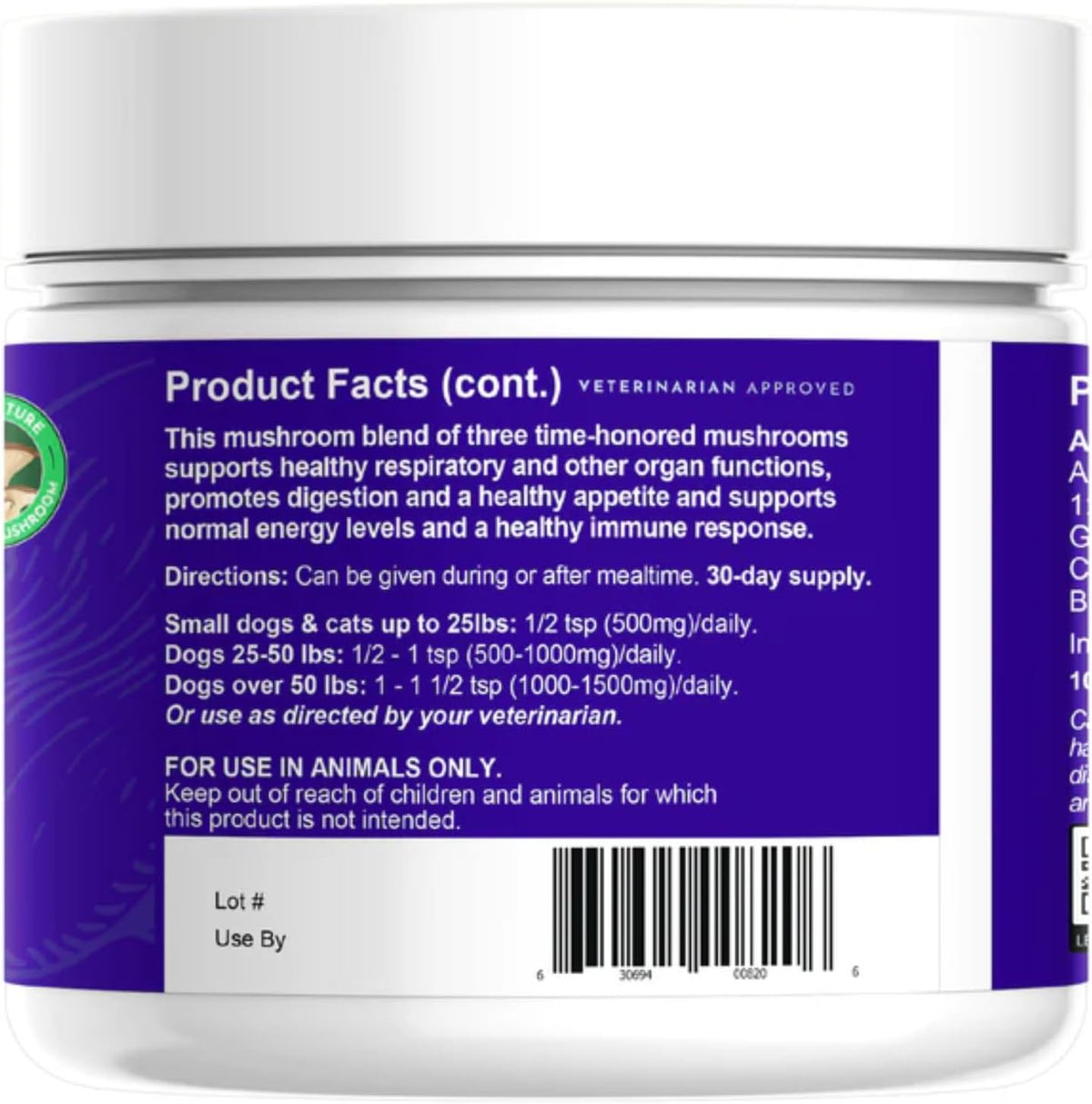 Animal Essentials Mushroom Blend Defense Immune Support for Dogs & Cats, 2.5-oz