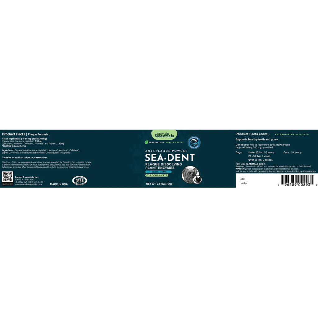 Animal Essentials Sea-Dent Anti-Plaque Powder for Dogs