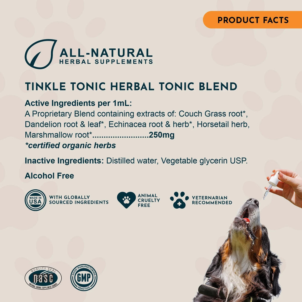 Animal Essentials Tinkle Tonic Herbal Tonic to Support Urinary Tracts System for Dogs & Cats