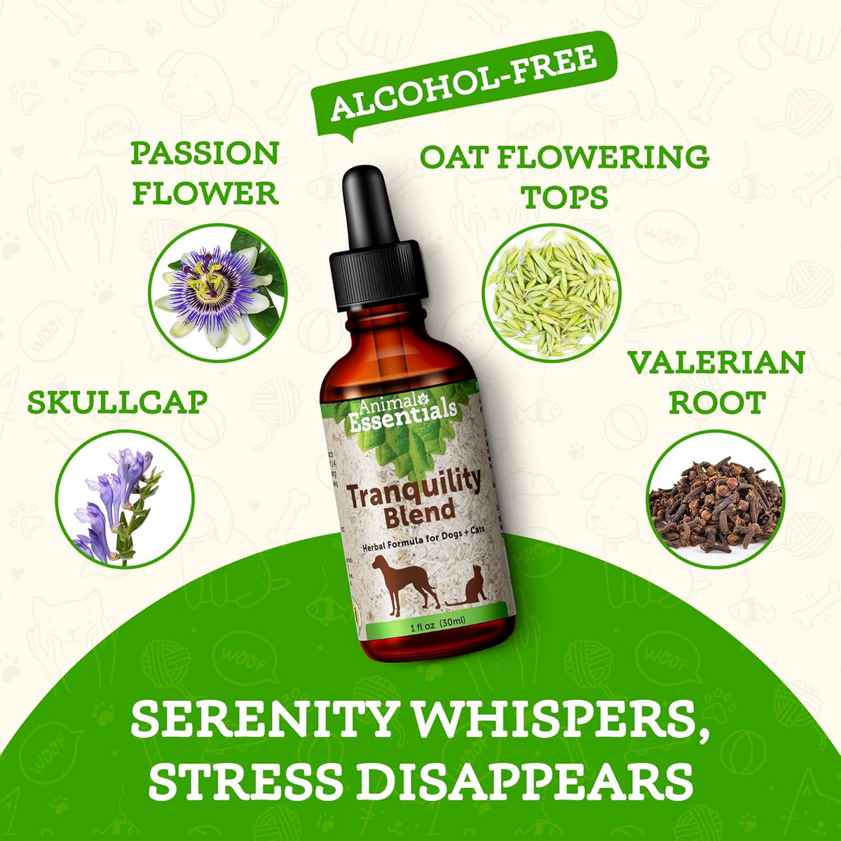 Animal Essentials Tranquil Times Herbal Tonic to Manage Stress & Calm for Dogs & Cats