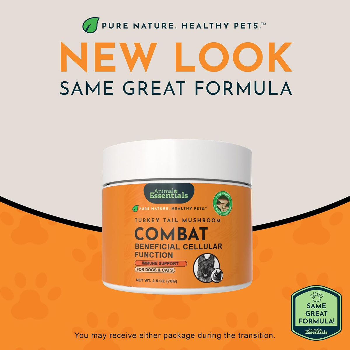 Animal Essentials Turkey Tail Mushroom Combat Immune Support for Dogs & Cats, 2.5-oz