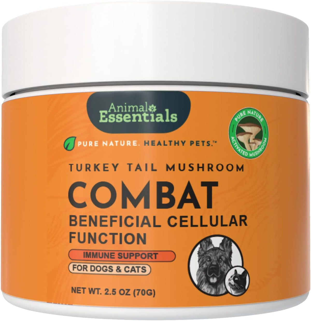 Animal Essentials Turkey Tail Mushroom Combat Immune Support for Dogs & Cats, 2.5-oz
