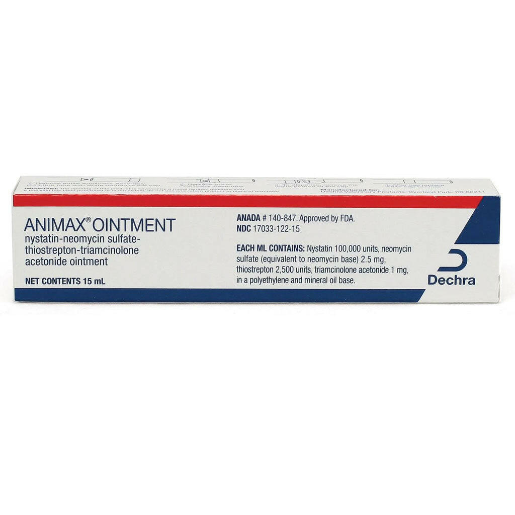 Animax Ointment for Dogs & Cats (Nystatin, Neomycin Sulfate, Thiostrepton, Triamcinolone Acetonide)