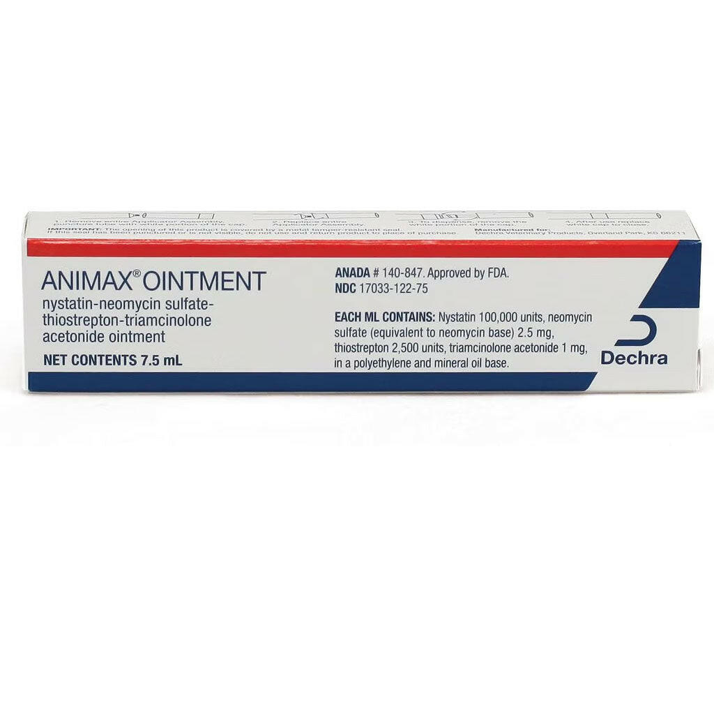 Animax Ointment for Dogs & Cats (Nystatin, Neomycin Sulfate, Thiostrepton, Triamcinolone Acetonide)
