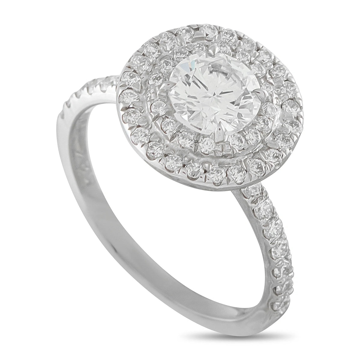 LB Exclusive 18K White Gold 1.42ct Diamond Double Halo Ring MF06-081226