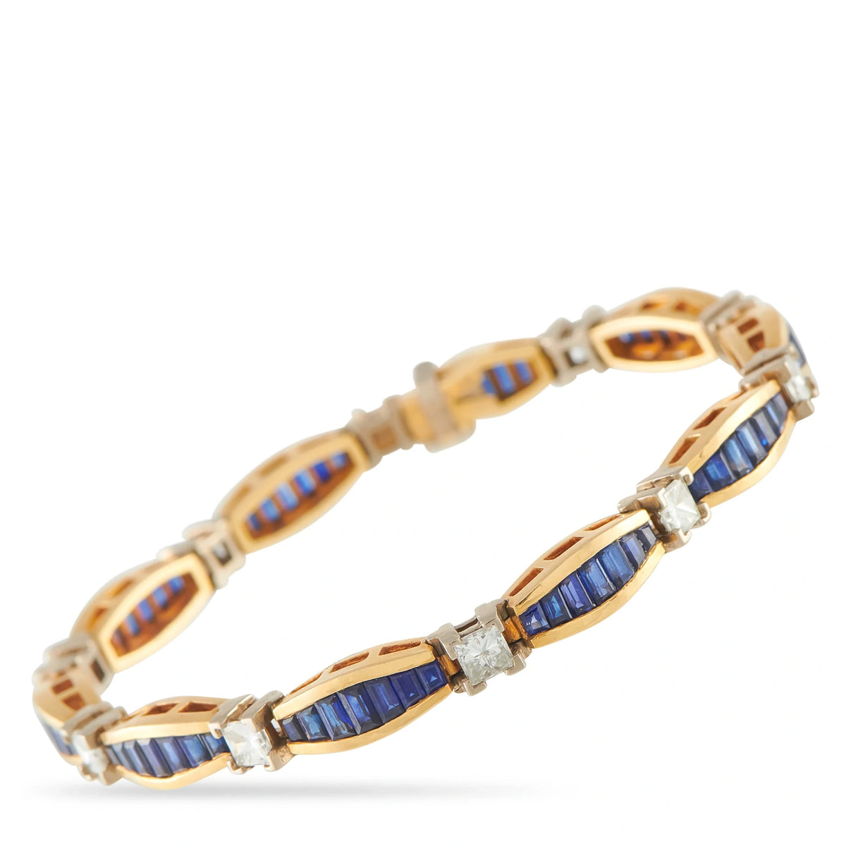 LB Exclusive 18K Yellow Gold 2.50ct Diamond and Sapphire Bracelet MF09-090226