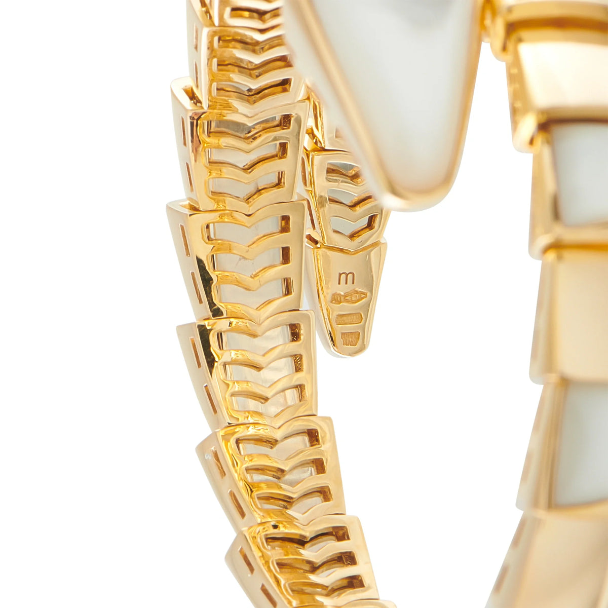 Bvlgari Serpenti 18K Yellow Gold Mother of Pearl Bracelet #5426