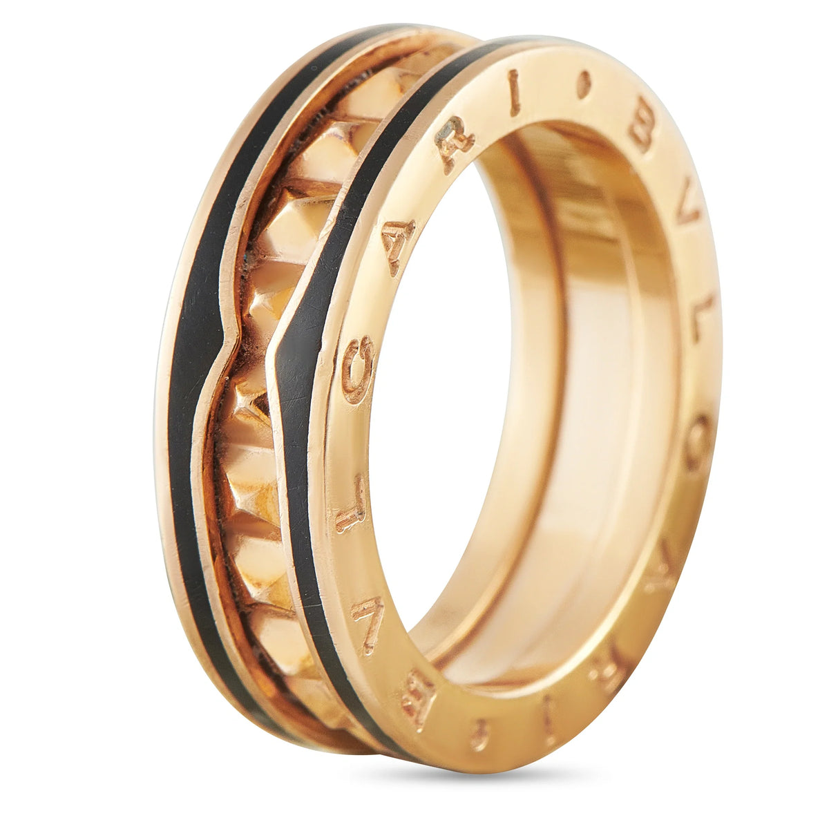 Bvlgari B.zero1 18K Rose Gold Ceramic Ring BV15-090226