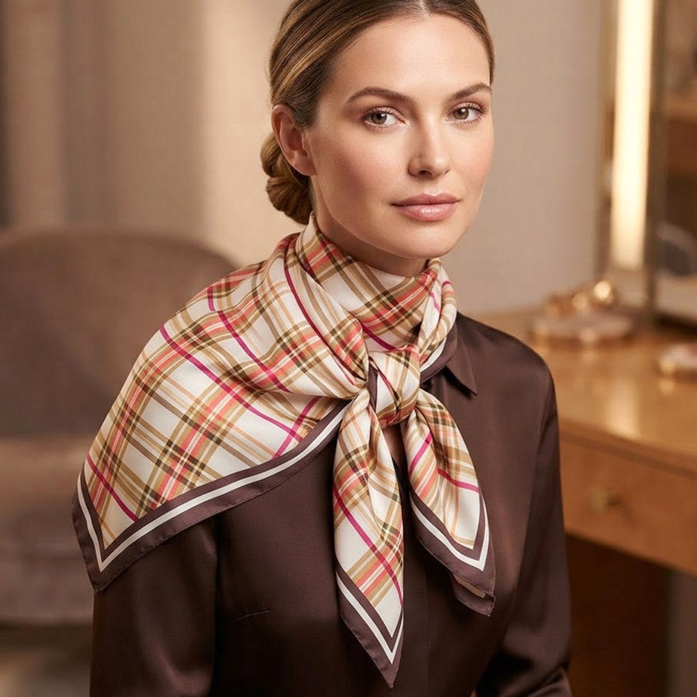 Classic Holiday Plaid Pattern Square Scarf