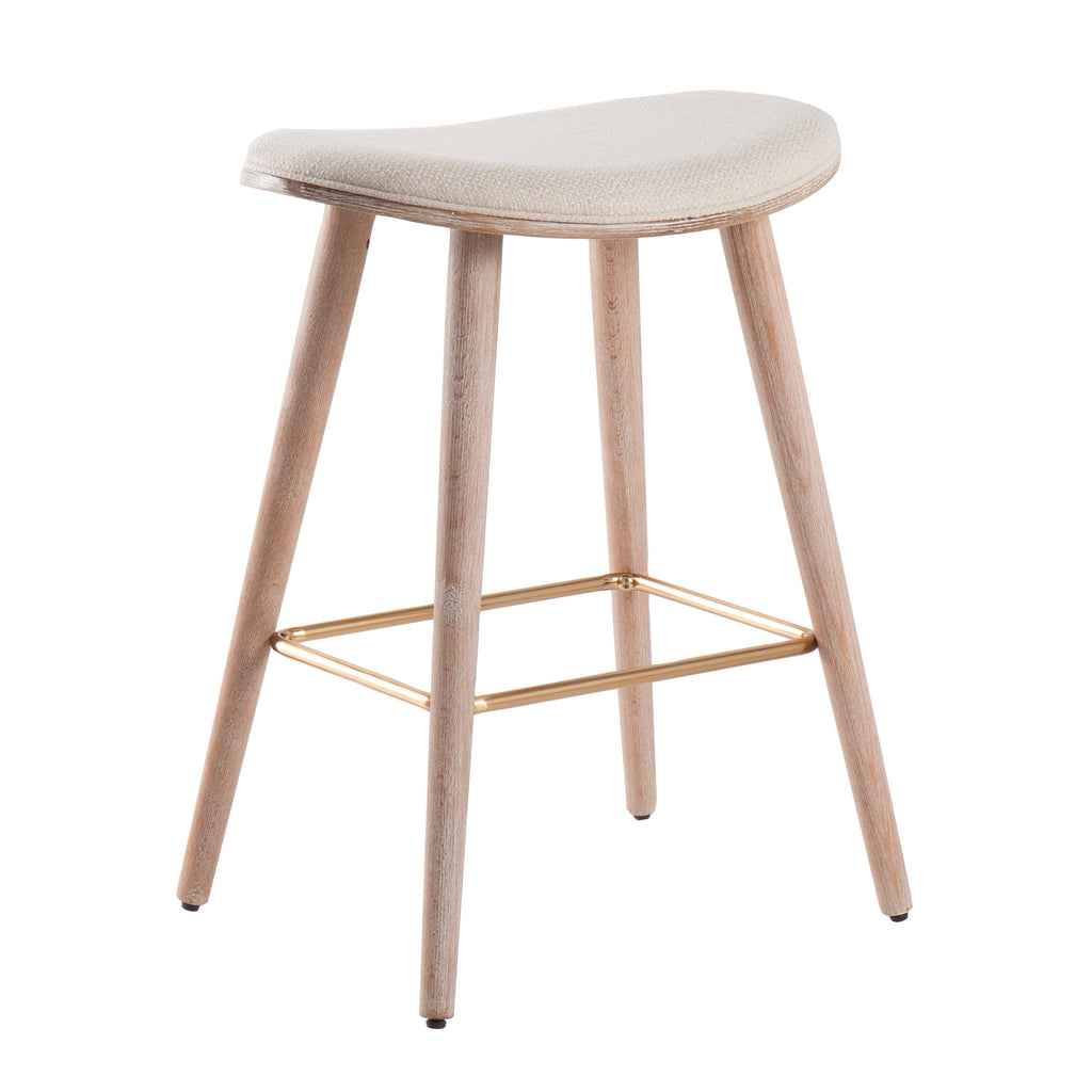 Contemporary Upholstered Counter Stools Set of 2