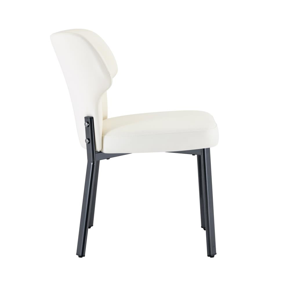 Elegant Dining Chairs with Padded PU Leather Seats and Stylish Metal Leg Construction