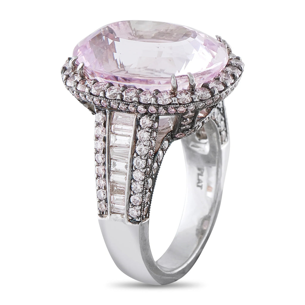 LB Exclusive Platinum 2.38ct Pink Diamond and Kunzite Ring MF02-080326