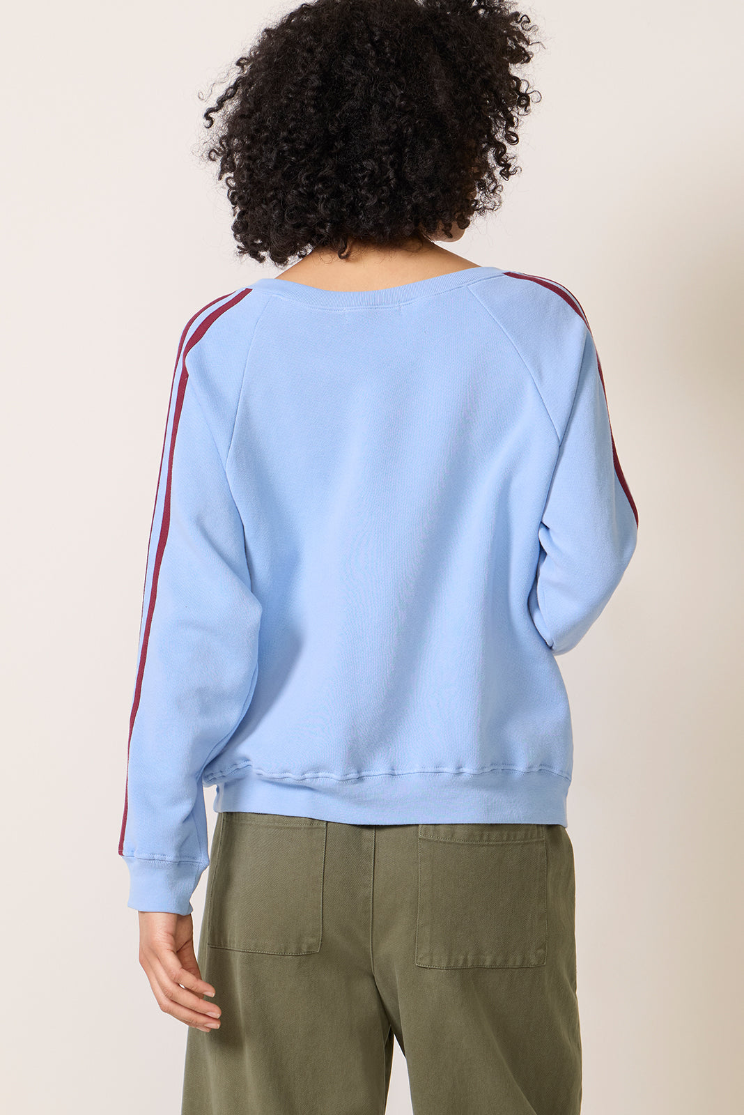 Women's Solid V Neck Track Sweatshirt