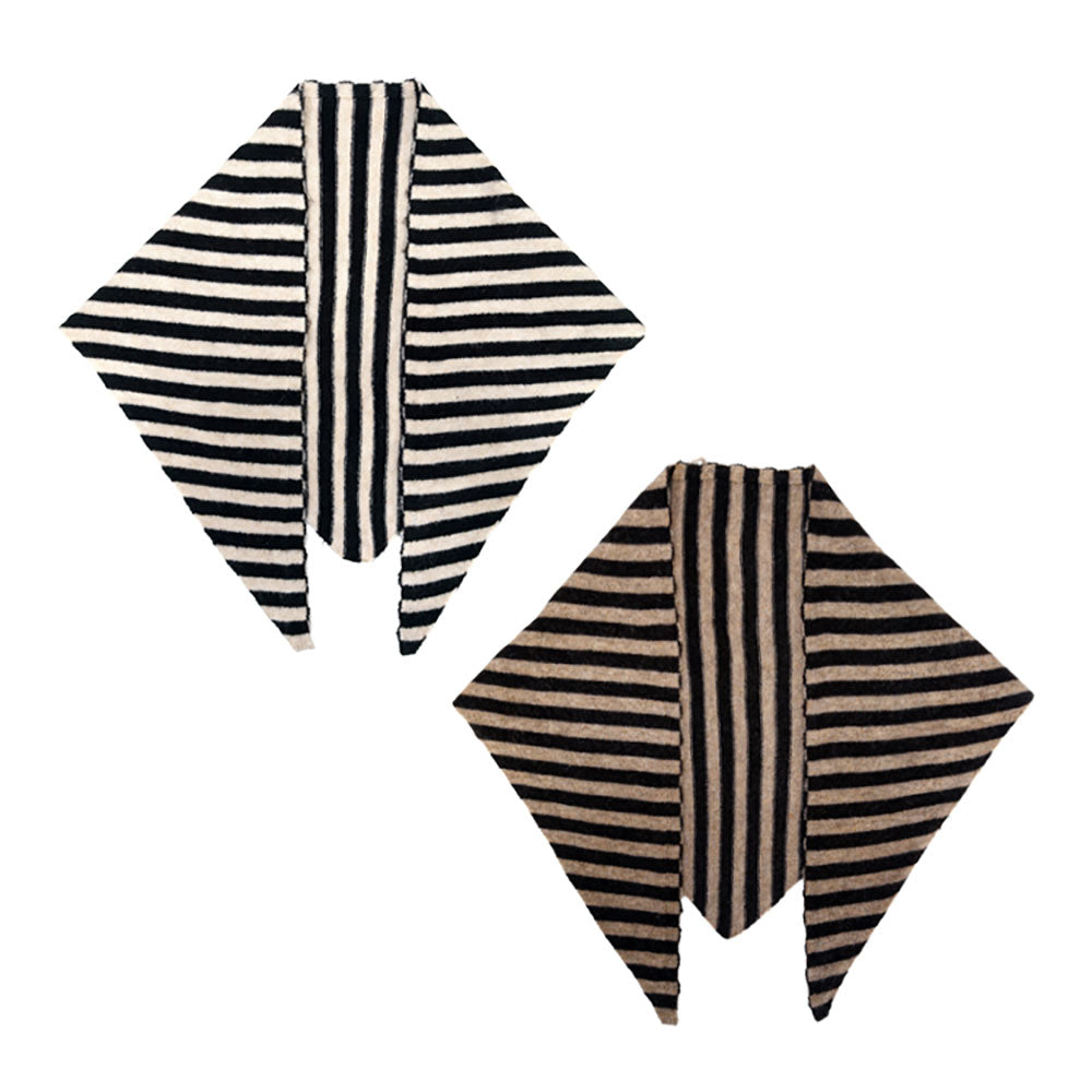 Triangle Stripe Knit Scarf