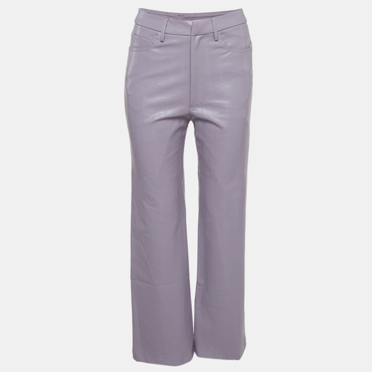 Rotate Birger Christensen Purple Leather High Waist Rotie Pants