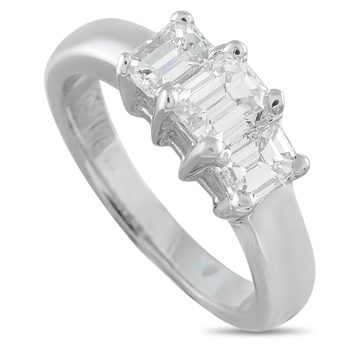 LB Exclusive 14K White Gold 1.64ct Diamond Three-Stone Ring MF19-080526