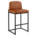 Contemporary Counter Chairs with Upholstered Seats and Metal Legs