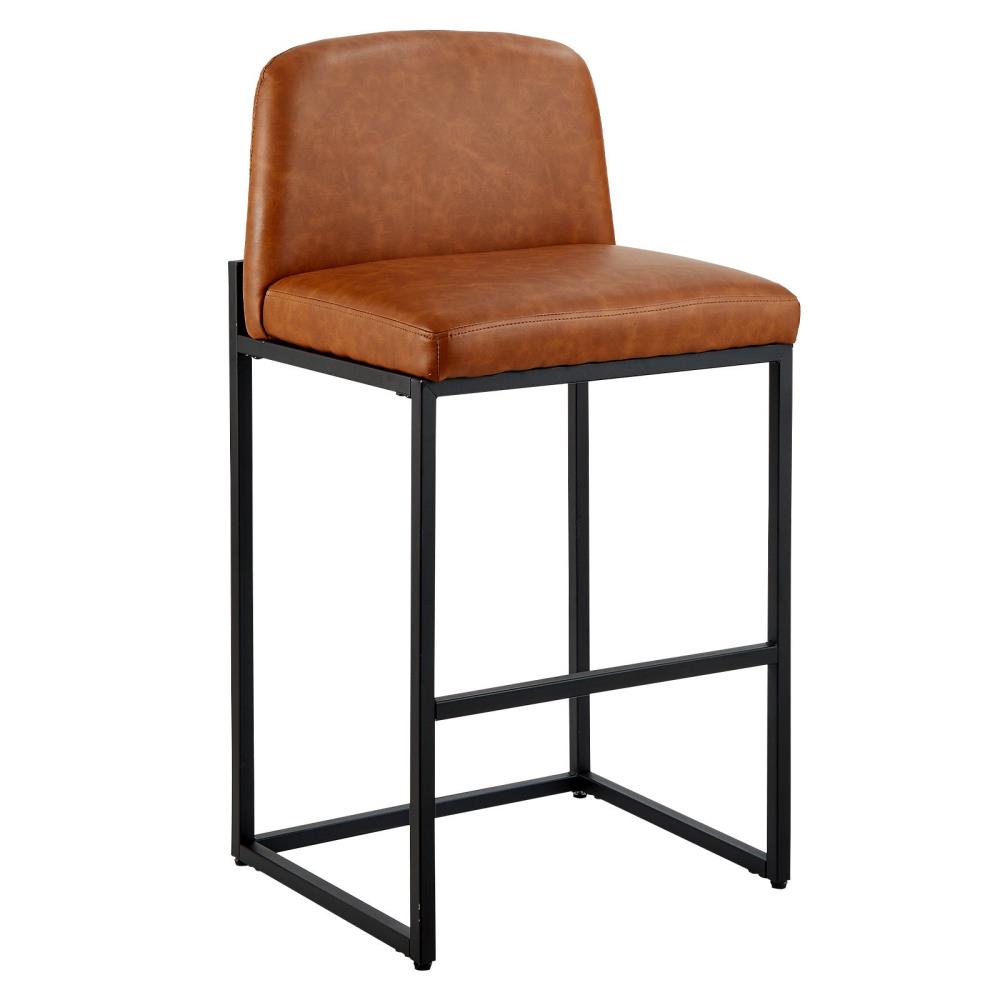 Contemporary Counter Chairs with Upholstered Seats and Metal Legs