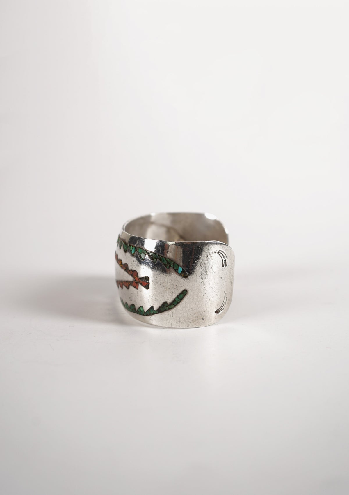 Native Indian Inlay Wide Cuff