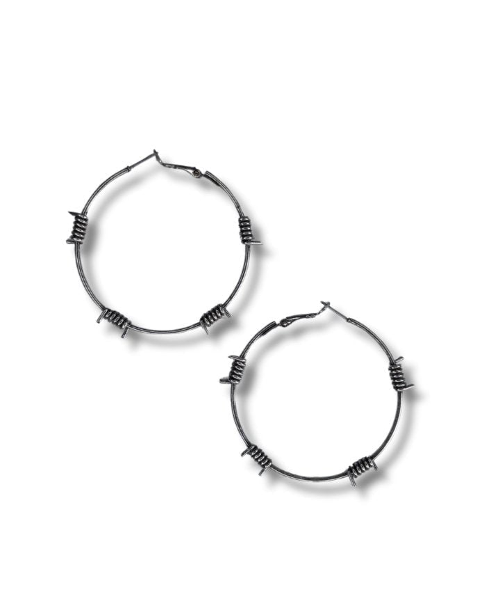 Barb Fashion Hoop Earrings in Silver