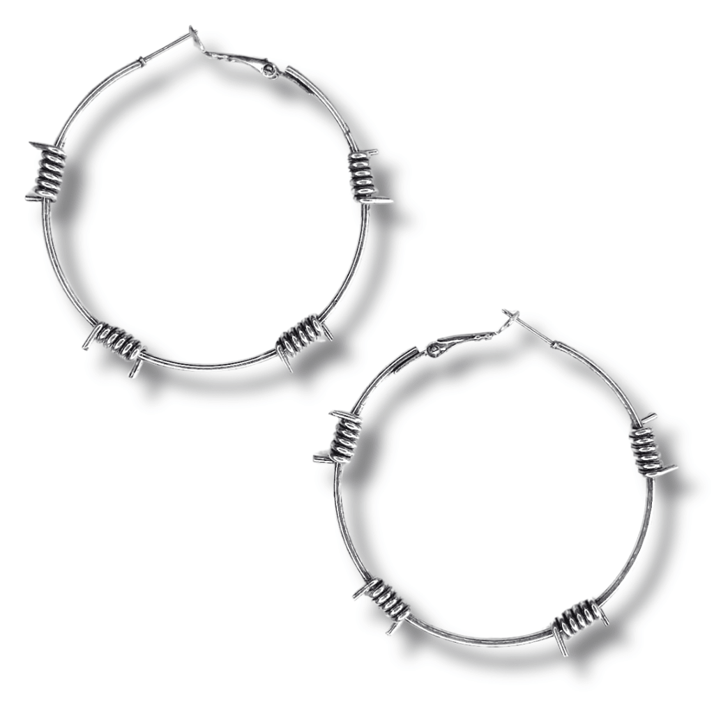 Barb Fashion Hoop Earrings in Silver