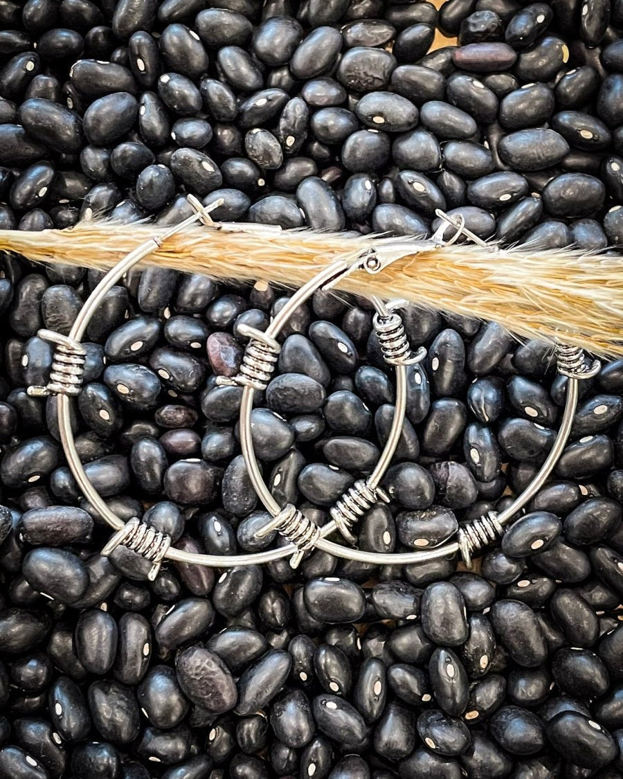 Barb Fashion Hoop Earrings in Silver