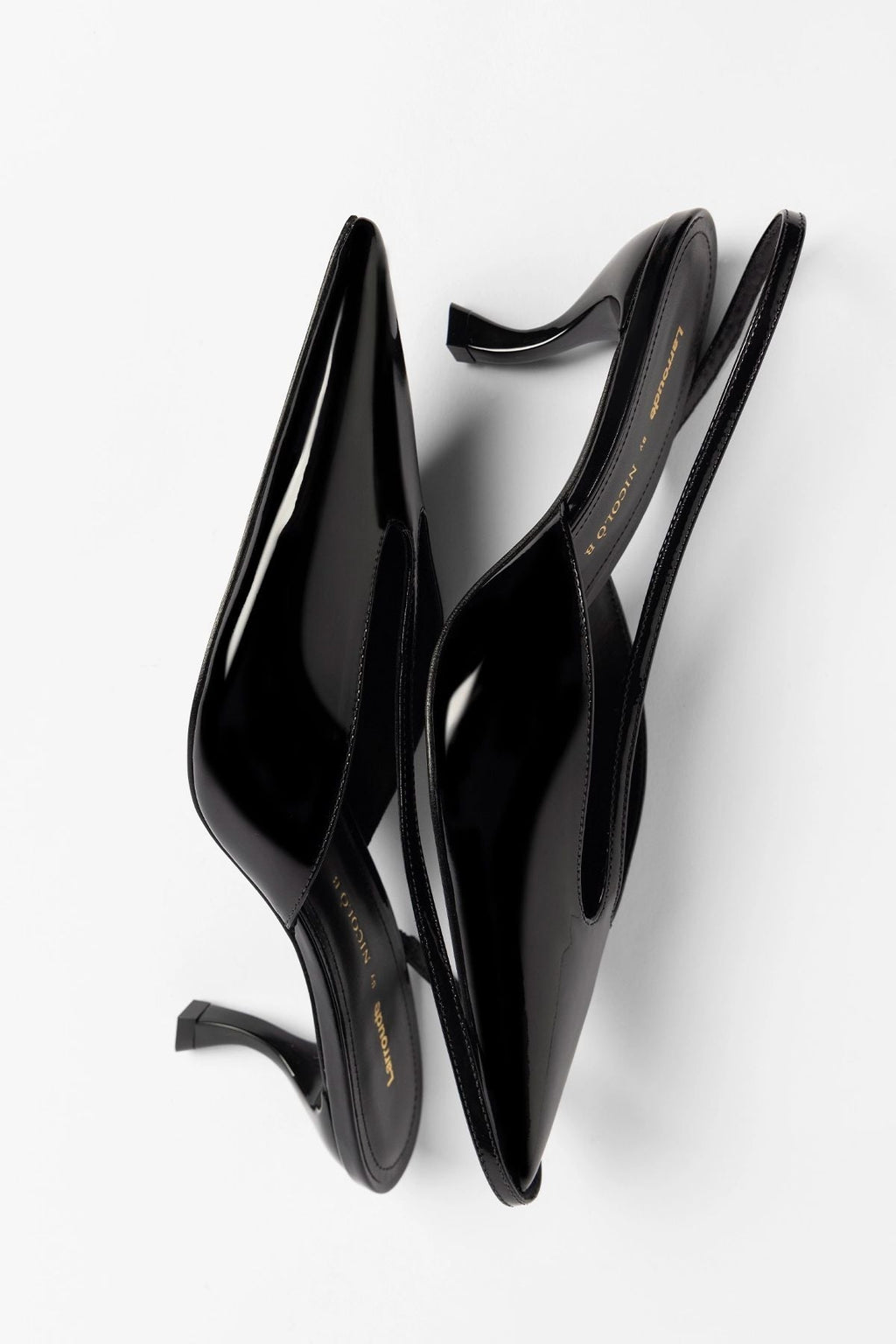 Larroudé by Nicolò B.: Lucia Slingback Pump Black Patent Leather
