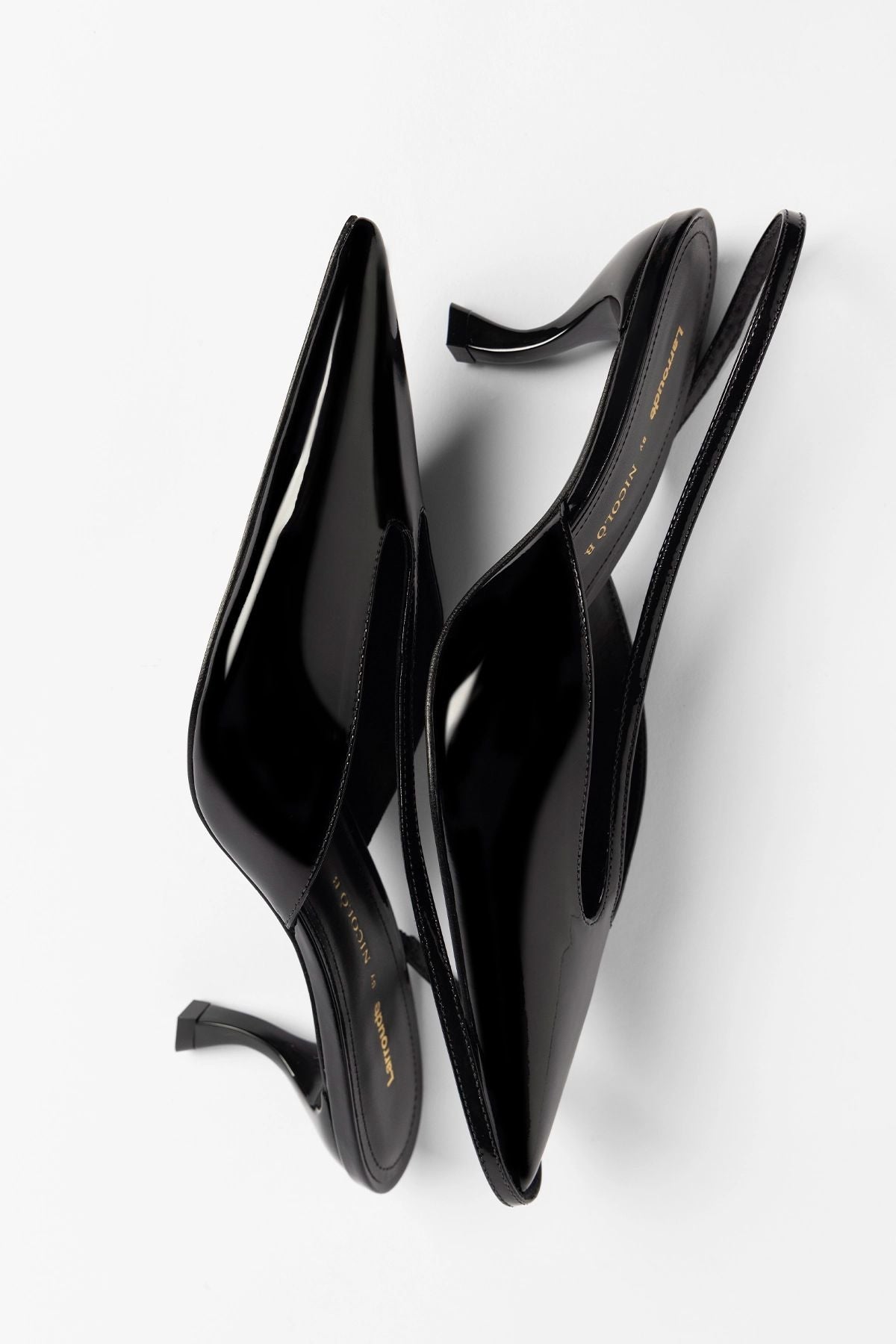 Larroudé by Nicolò B.: Lucia Slingback Pump Black Patent Leather