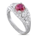 LB Exclusive Platinum 0.60ct Diamond Ruby Ring MF17-072826